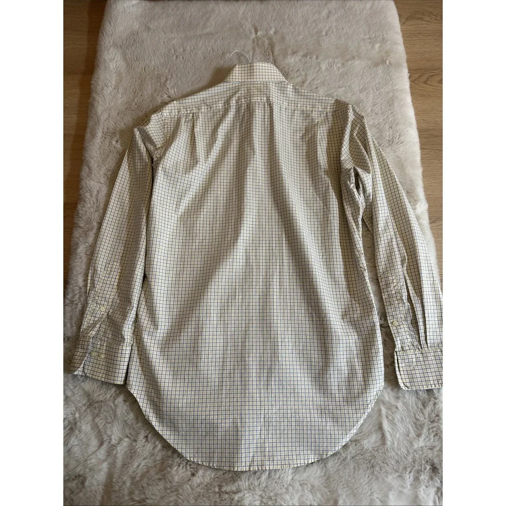 Polo byRalph Lauren Dress Shirt Mens size  14,5  32/33Yellow‎ Blue Classic Fit